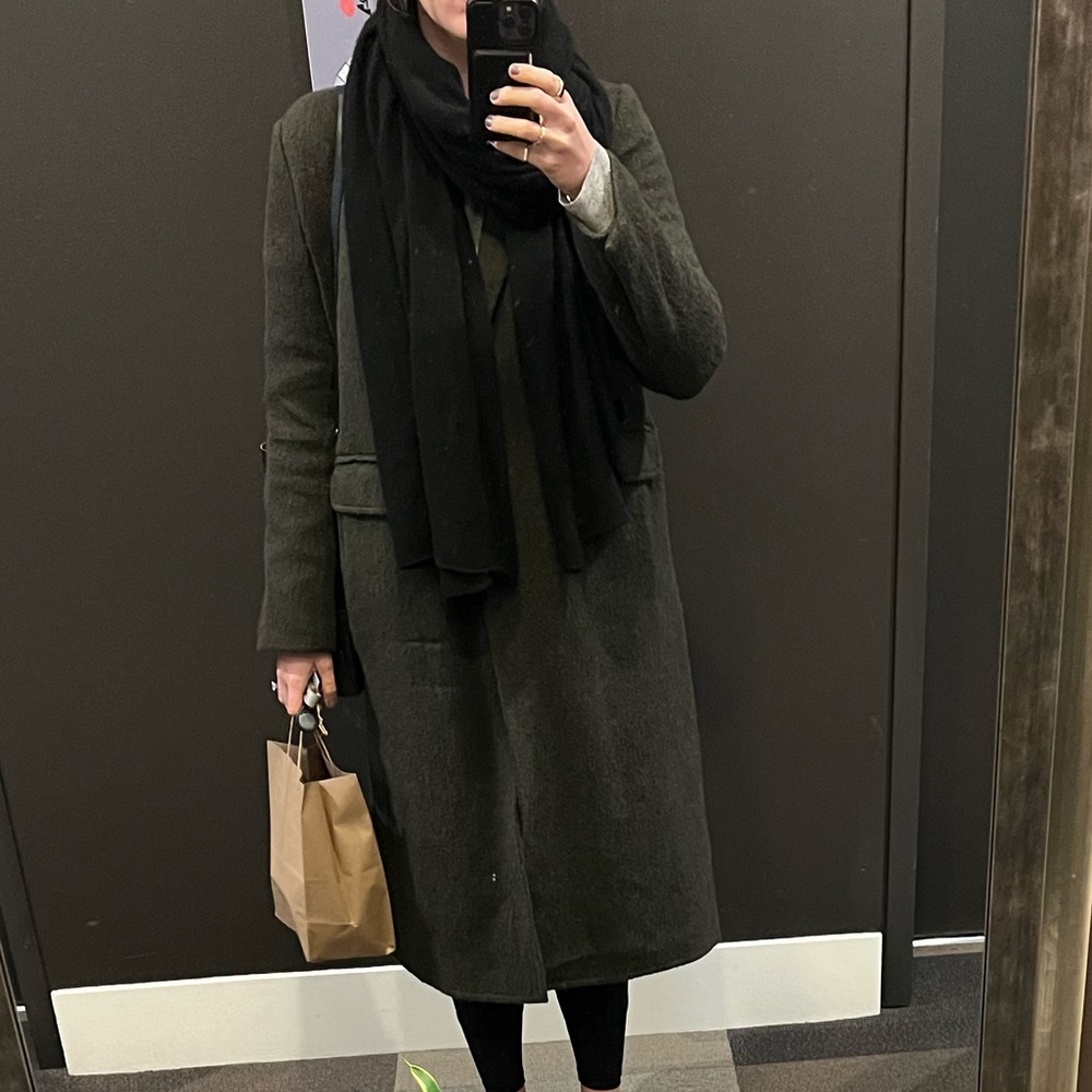 Vince Army Green Wool Coat